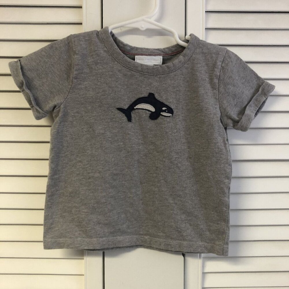 The Little white Company of london Size 2-3 Grey Orca Tee